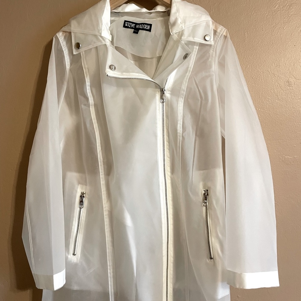 Steve Madden clear raincoat